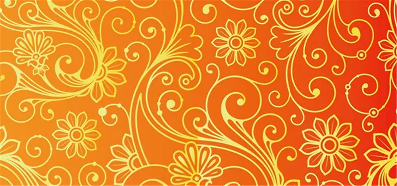 橙色花纹背景