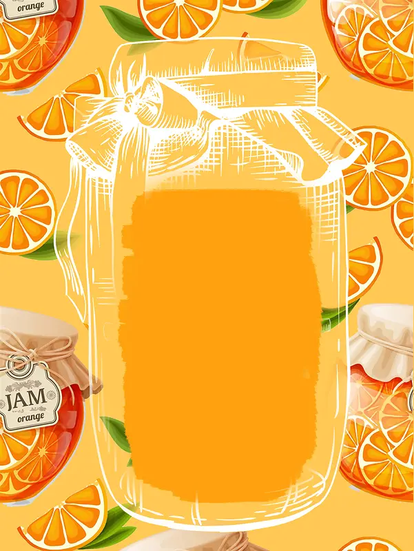 橙汁果汁海报背景模板