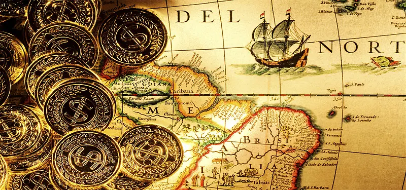 航海地图金币金融背景