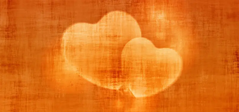 橙色的心纹理背景