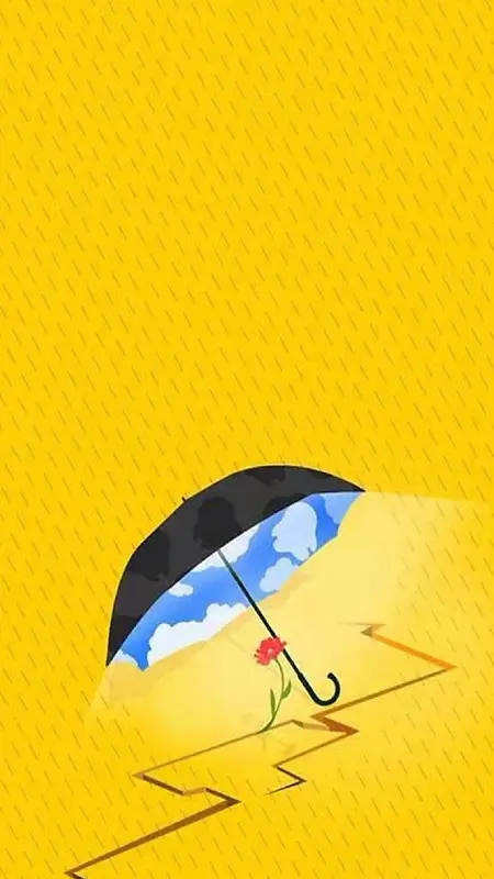 黄色背景上的伞H5素材背景