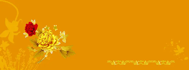 橘色牡丹花卉背景