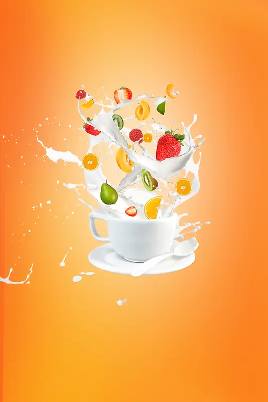 夏季饮品果汁饮料促销海报