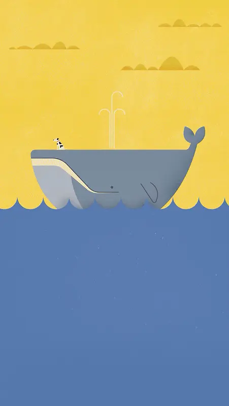 手绘卡通海豚插画平面广告