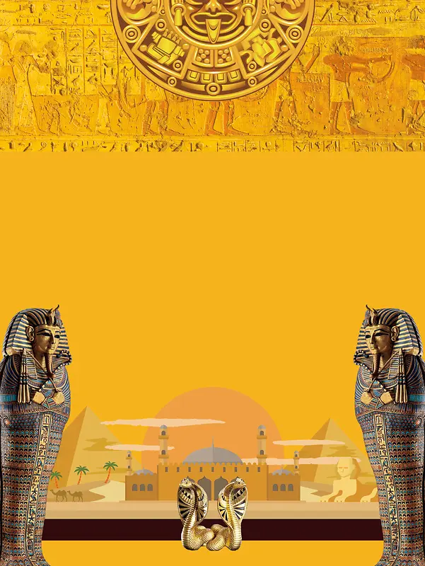 神秘埃及旅游促销海报背景
