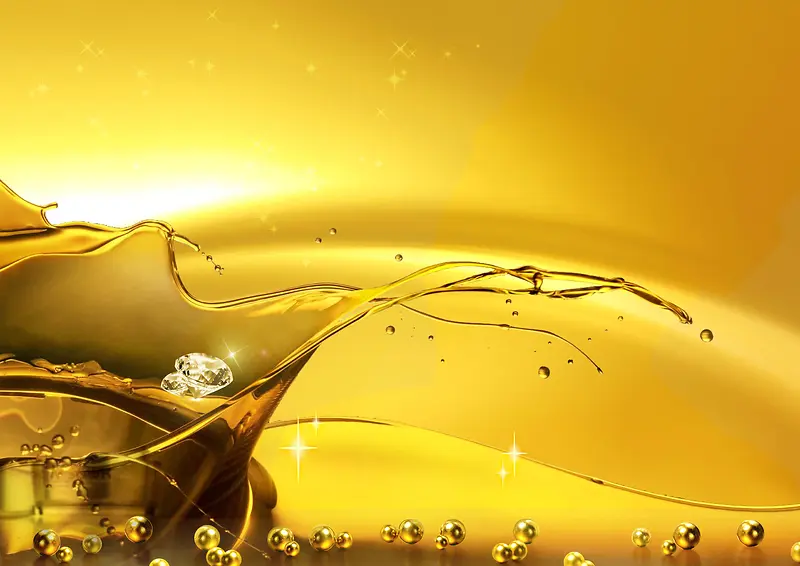 金色质感水滴化妆品海报背景模板