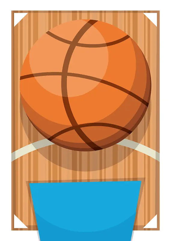 扁平手绘卡通篮球激情球场球赛背景素材