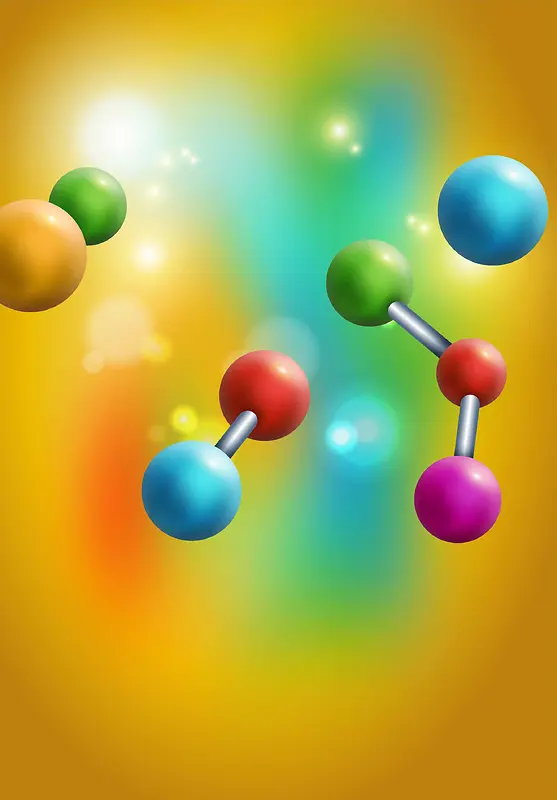 元素分子结构组合模糊光光晕背景