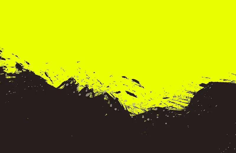 矢量荧光黄色水彩喷溅墨迹背景