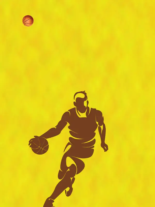 黄色简约篮球海报设计背景素材