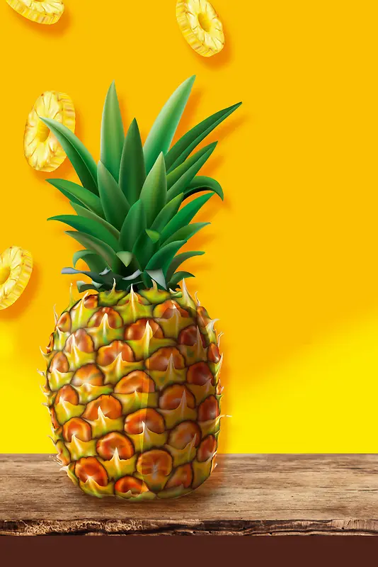 超市菠萝水果促销海报