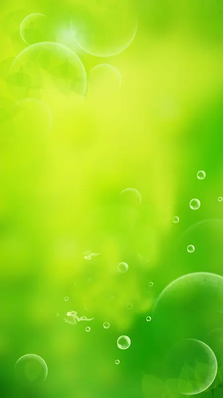 绿底黄色水泡H5背景素材