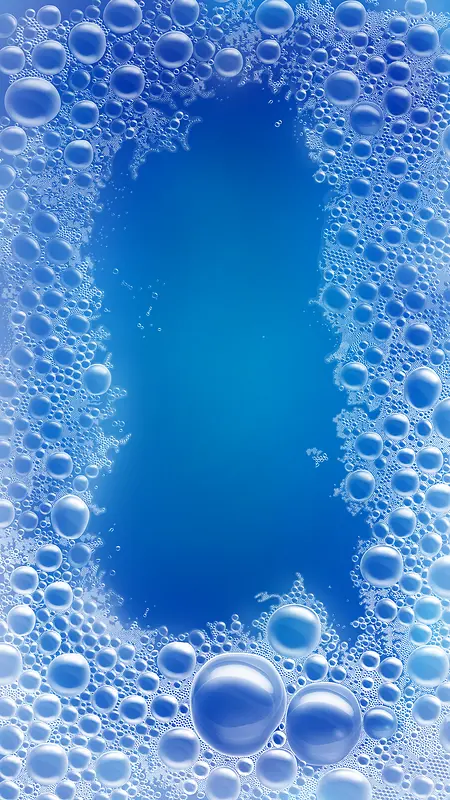 蓝色海水肥皂泡PSD分层素材