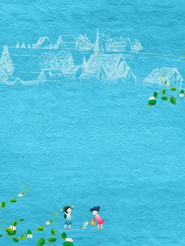 清新蓝色油画质感绘画班招生海报背景psd
