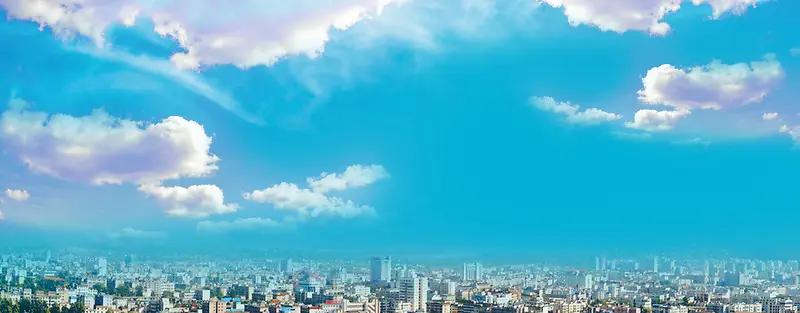 蓝天白云城市海报