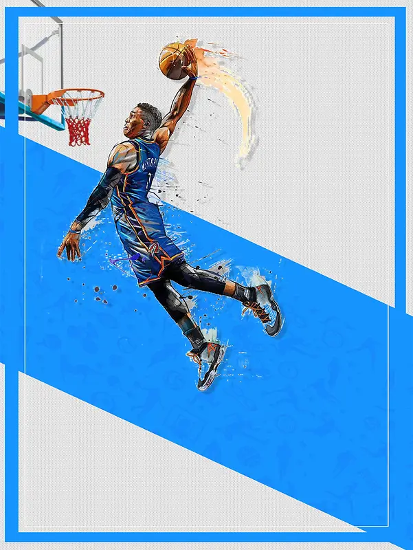 篮球NBA打篮球海报设计背景模板