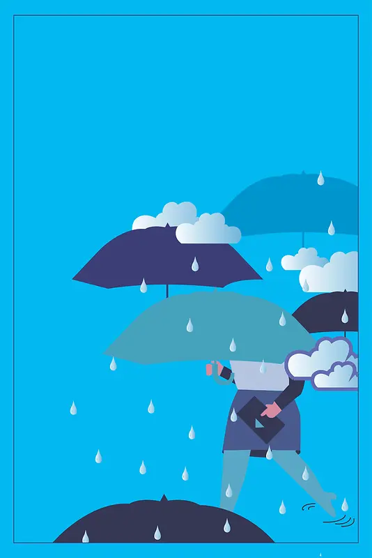 卡通手绘阳光总在风雨后励志企业文化海报