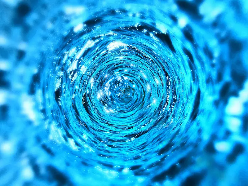 蓝色水流隧道背景