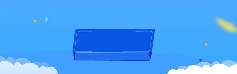 蓝色云朵对话框飞溅碎屑banner
