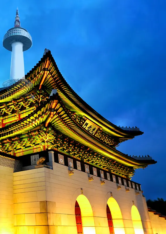 韩国旅游海报背景素材