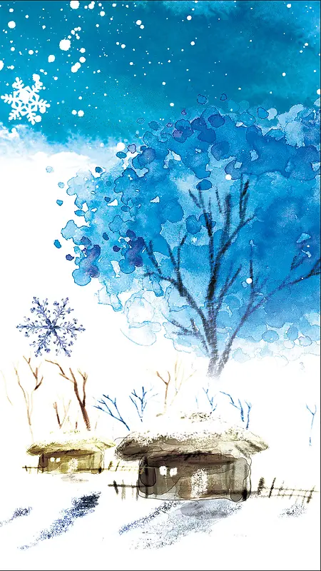 冬日雪景H5背景