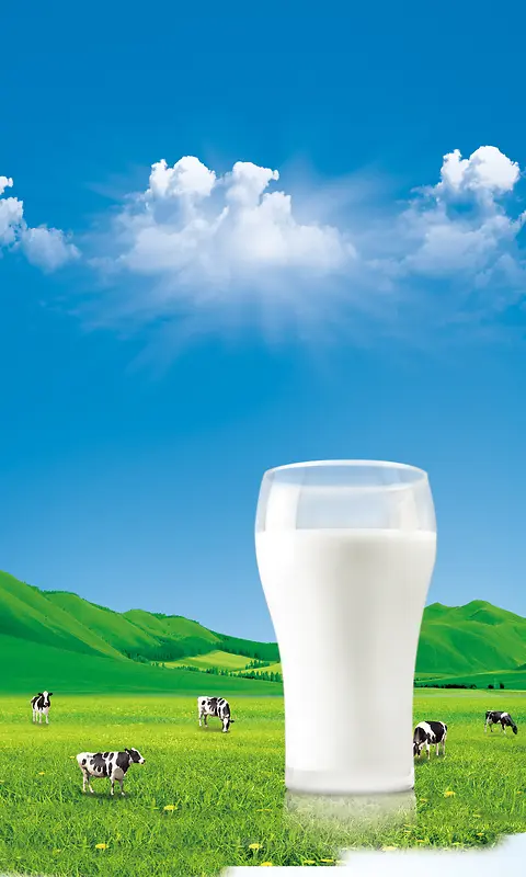 草原牧场奶牛牛奶背景
