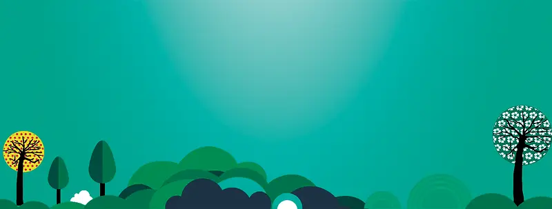 卡通深绿海报背景