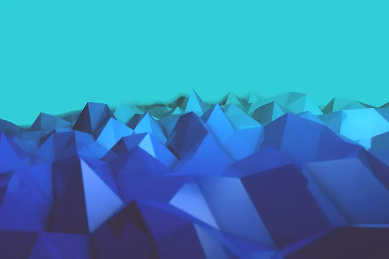 蓝色背景几何立体几何图案平面广告