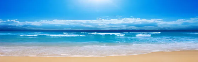 蓝天沙滩 背景banner