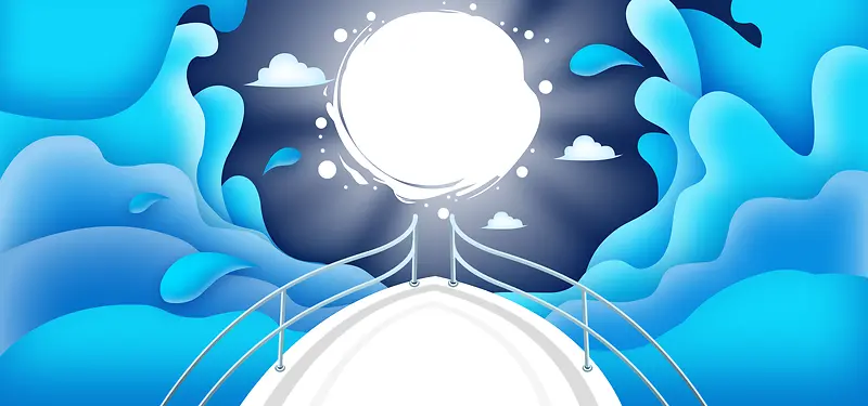 卡通插画蓝色banner