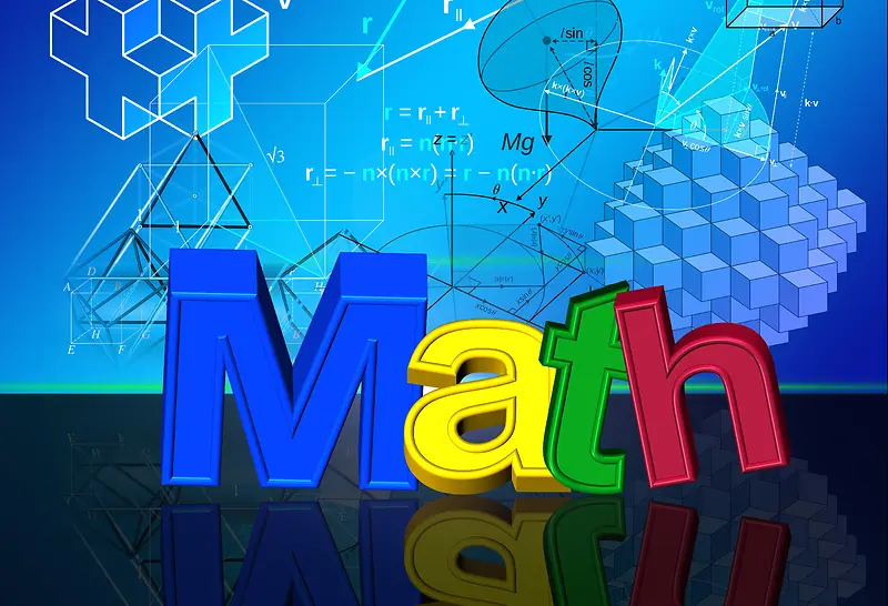 数学多维数据集几何六面体海报背景素材