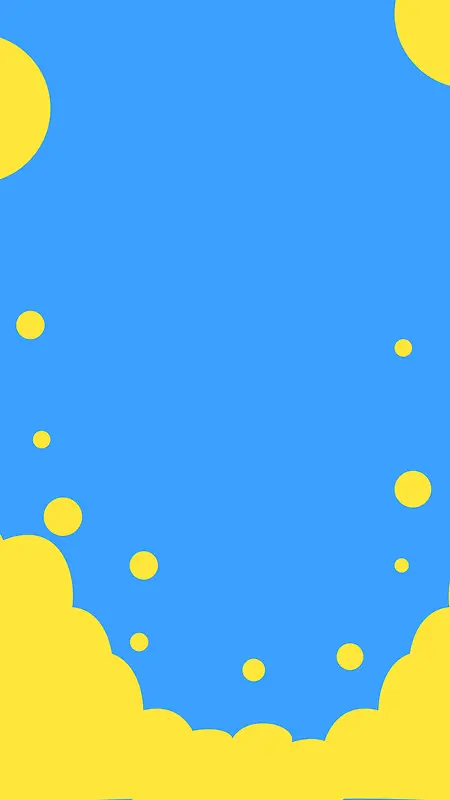 蓝色黄色几何波点PSD分层H5背景素材