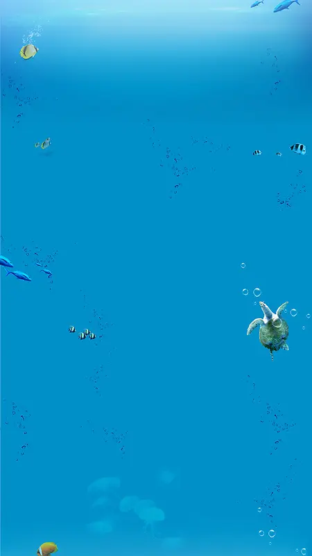 美丽的蓝色大海海洋生物H5背景