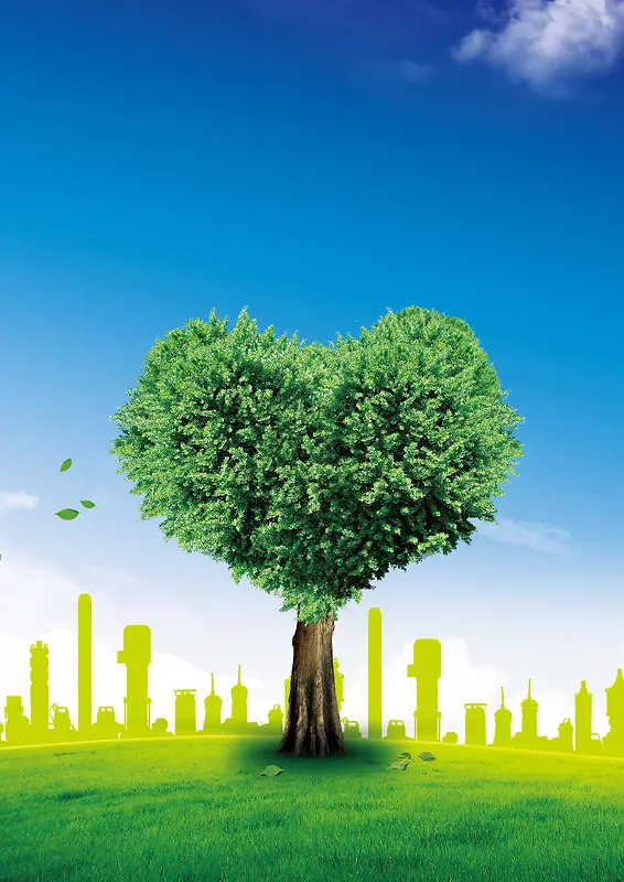 清新城市环保公益海报背景