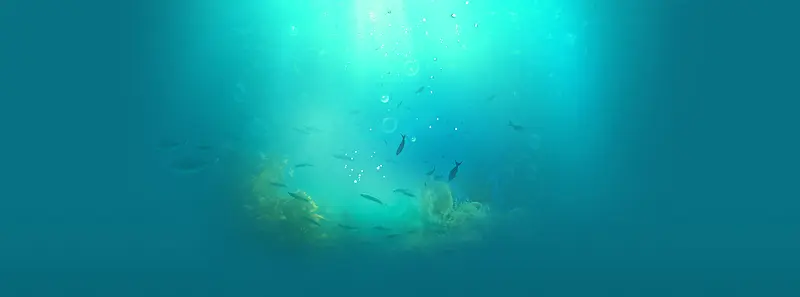 蓝色深海鱼群背景