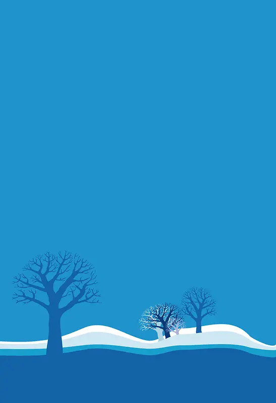 扁平化蓝色冬日海报背景素材