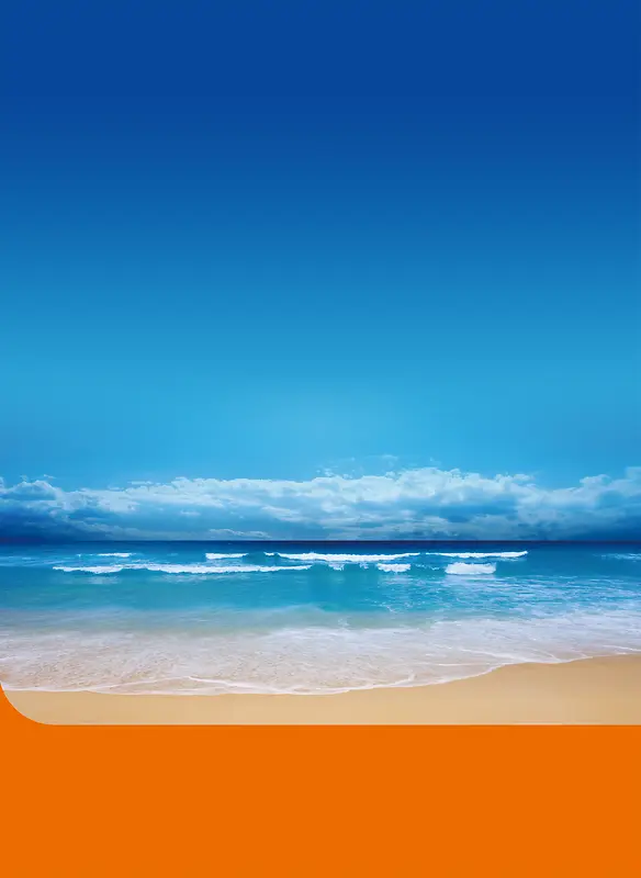 壮丽沙滩海洋蓝色背景素材