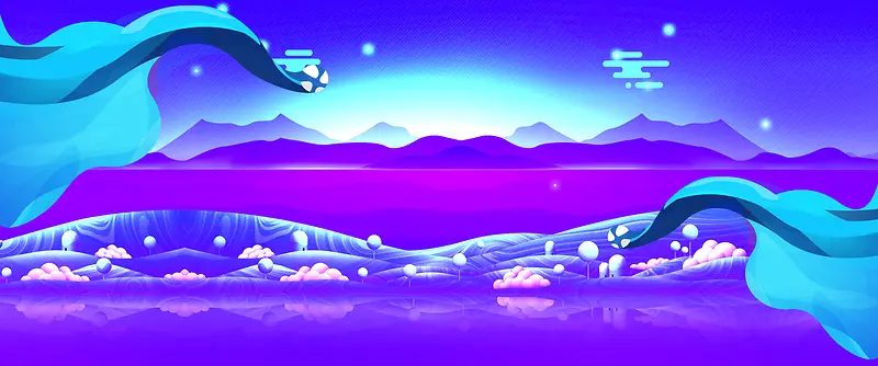 11月你好卡通动漫蓝色banner
