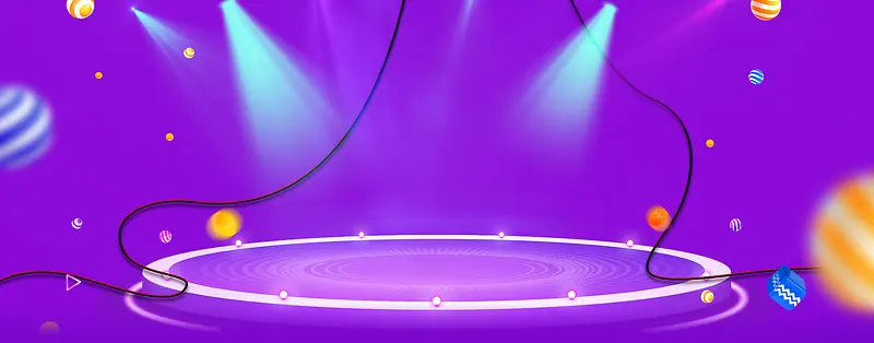 双12狂欢继续灯光紫色banner