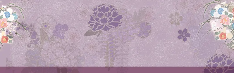 日系和风紫色花纹banner