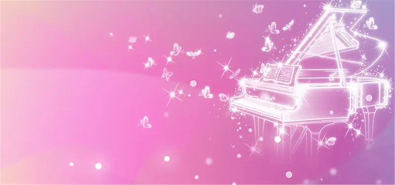 粉色唯美水晶钢琴背景