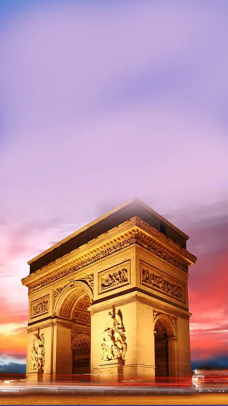 巴黎凯旋门背景