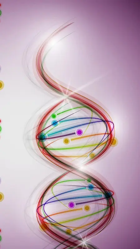清新多彩双螺旋DNA结构H5背景元素