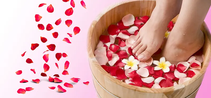 足浴花瓣背景banner