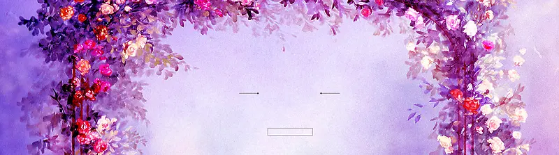 紫色梦幻花门浪漫海报背景