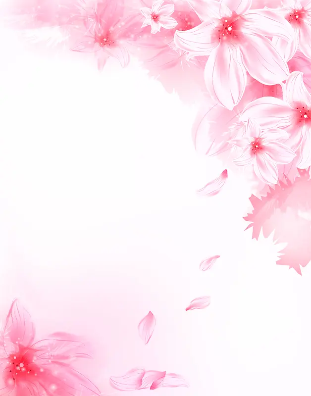 粉色手绘花朵背景