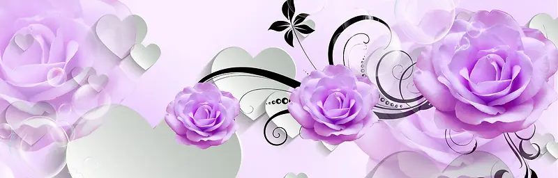 立体紫色花朵背景图