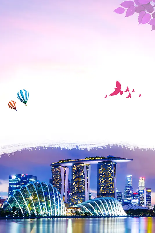 迪拜风光签证旅游度假海报背景素材