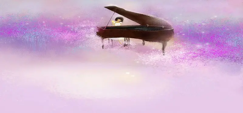 紫色唯美钢琴背景