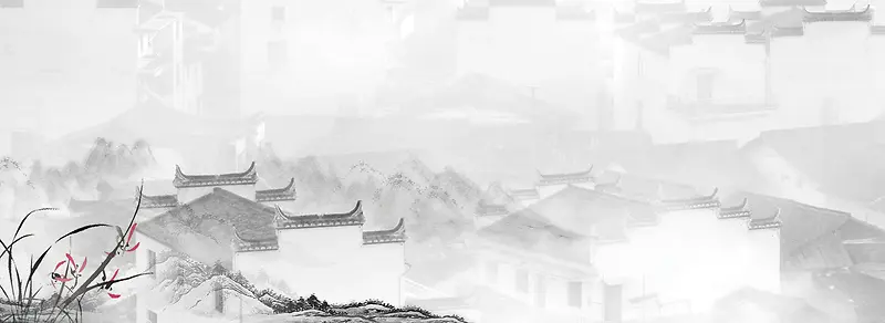 中国风古典徽派建筑banner